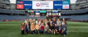 MassCUE Fall Conference educators on the field at Gillette Stadium
